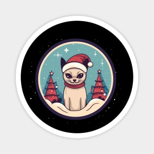 Siamese Cat Xmas, Love Cats Magnet